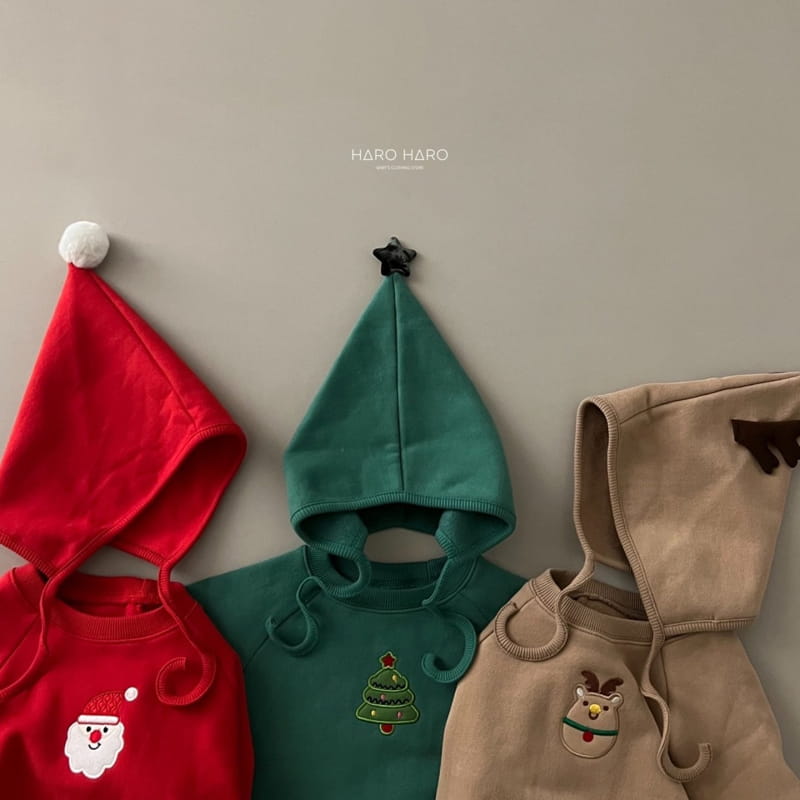 HARO HARO - Korean Children Fashion - #Kfashion4kids - Merry Embroidery Bodysuit with Hat - 2