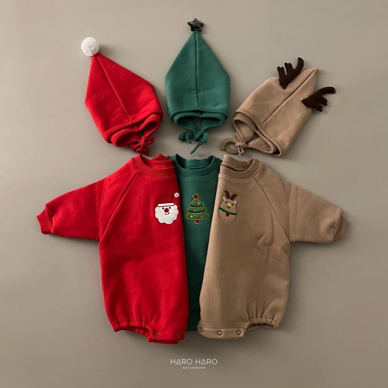 HARO HARO - Korean Children Fashion - #Kfashion4kids - Merry Embroidery Bodysuit with Hat - 4
