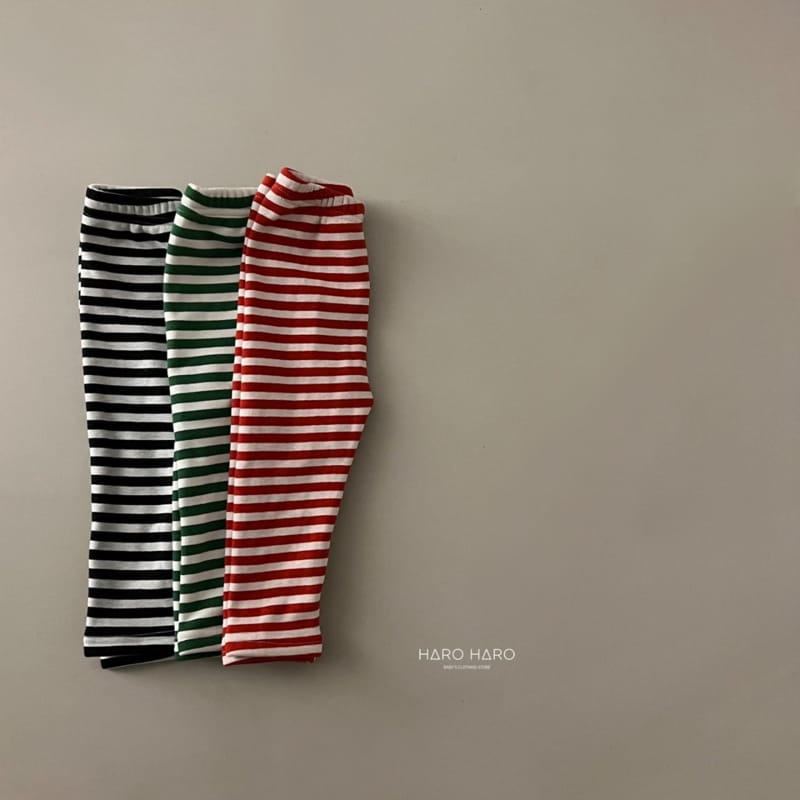 HARO HARO - Korean Children Fashion - #Kfashion4kids - Stripes Mink Leggings