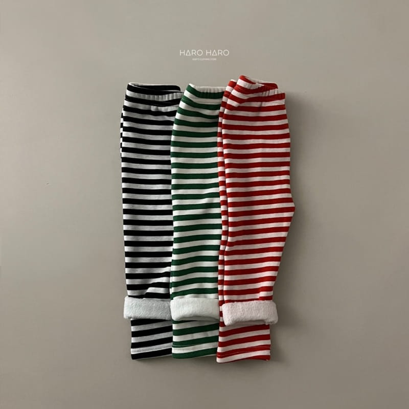 HARO HARO - Korean Children Fashion - #Kfashion4kids - Stripes Mink Leggings - 2
