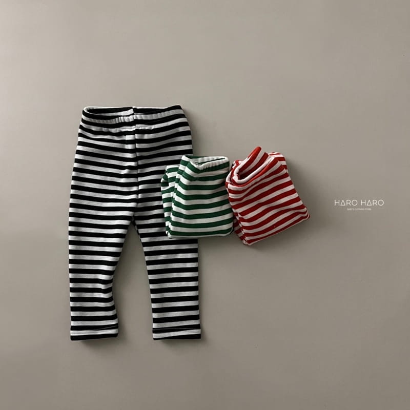 HARO HARO - Korean Children Fashion - #Kfashion4kids - Stripes Mink Leggings - 5