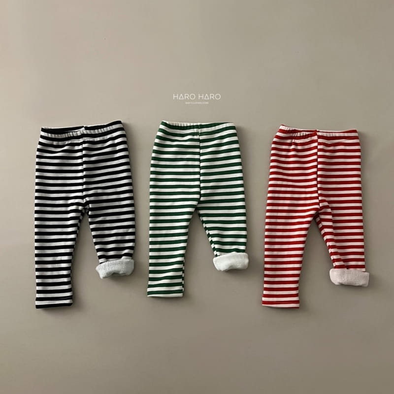 HARO HARO - Korean Children Fashion - #Kfashion4kids - Stripes Mink Leggings - 8