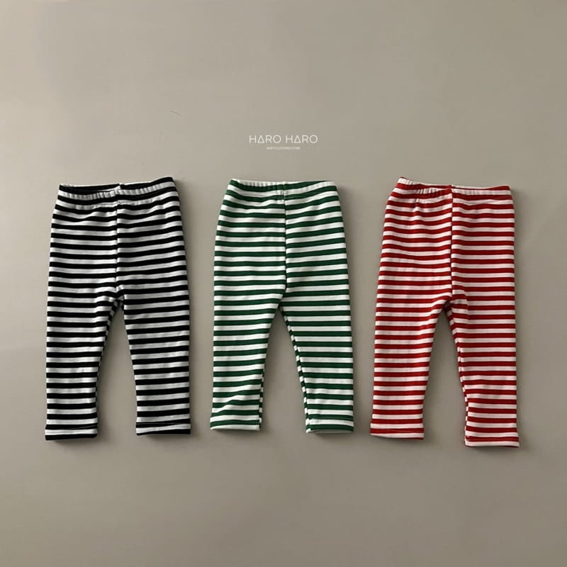 HARO HARO - Korean Children Fashion - #Kfashion4kids - Stripes Mink Leggings - 9