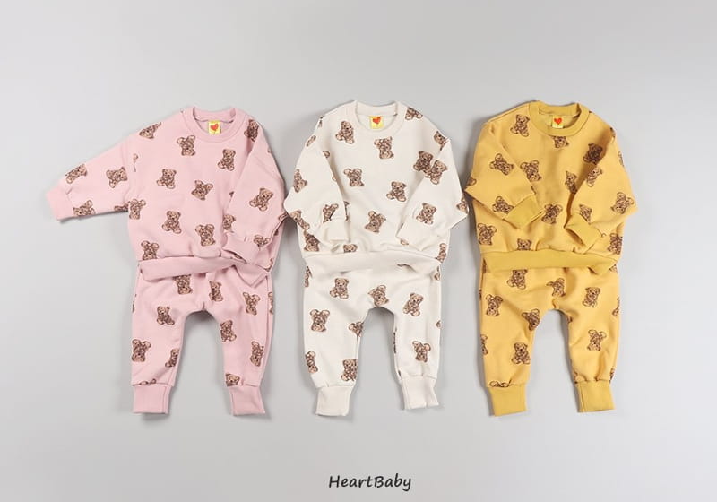 HEARTBABY - Korean Children Fashion - #Kfashion4kids - Bear Top Bottom Set - 2