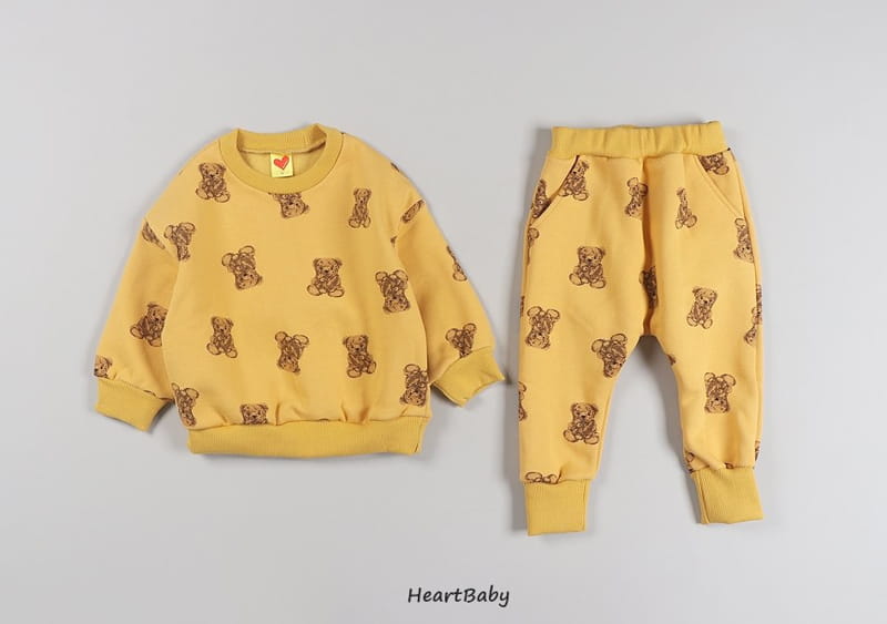 HEARTBABY - Korean Children Fashion - #Kfashion4kids - Bear Top Bottom Set - 4