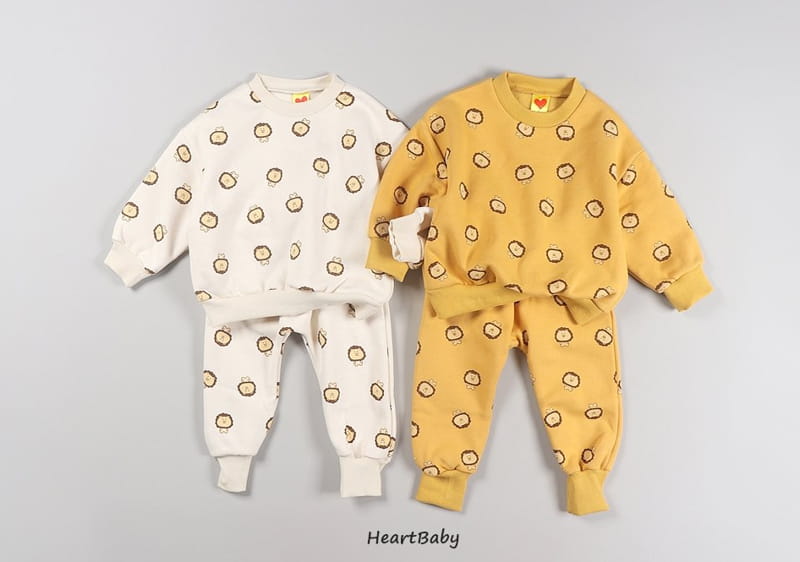 HEARTBABY - Korean Children Fashion - #Kfashion4kids - Lion Top Bottom Set