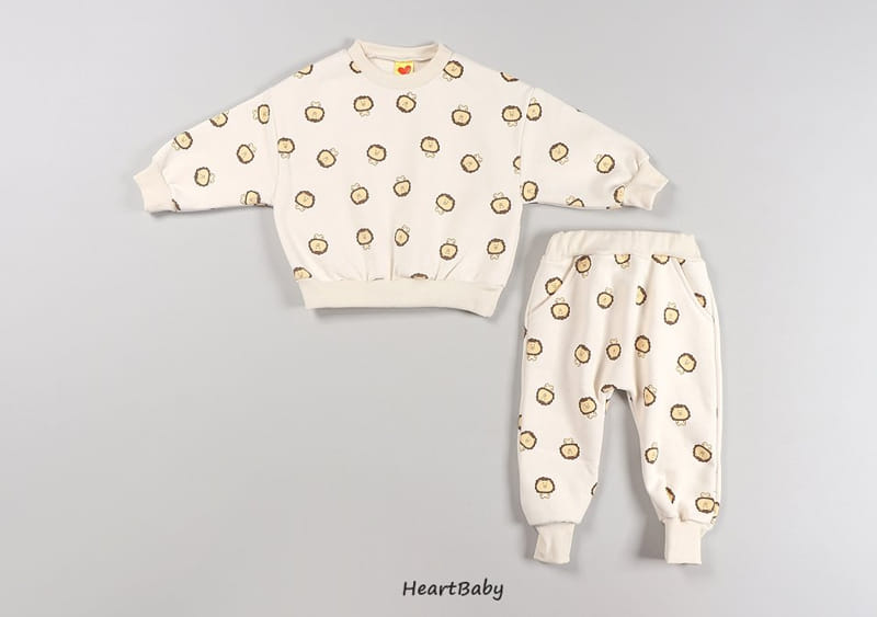 HEARTBABY - Korean Children Fashion - #Kfashion4kids - Lion Top Bottom Set - 12