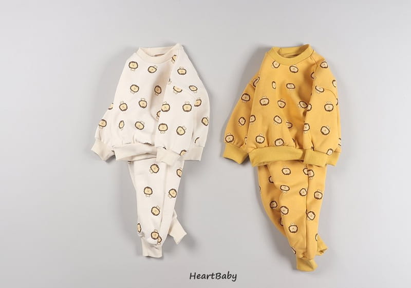 HEARTBABY - Korean Children Fashion - #Kfashion4kids - Lion Top Bottom Set - 2