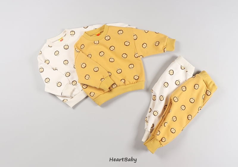 HEARTBABY - Korean Children Fashion - #Kfashion4kids - Lion Top Bottom Set - 3