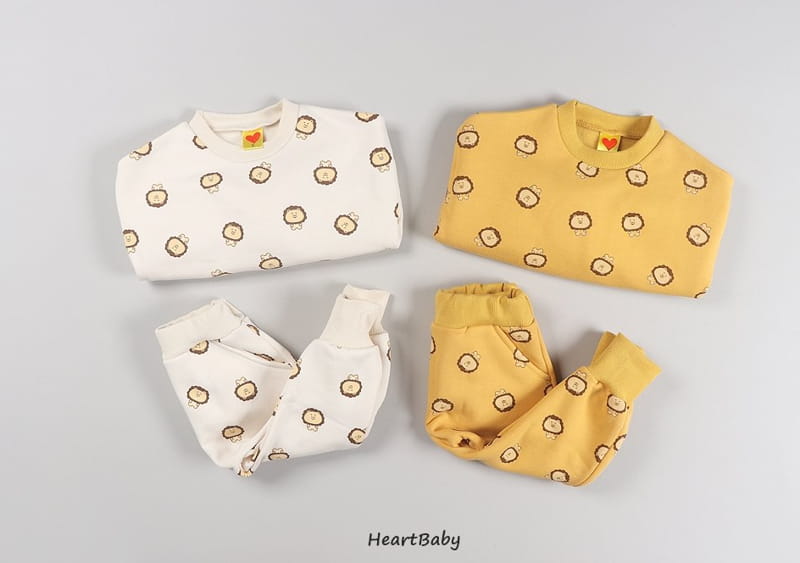 HEARTBABY - Korean Children Fashion - #Kfashion4kids - Lion Top Bottom Set - 4