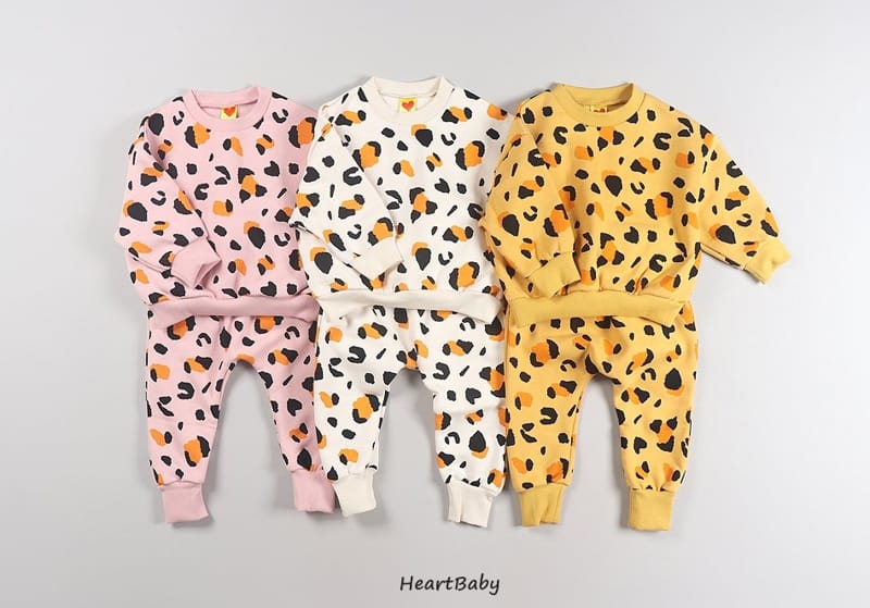 HEARTBABY - Korean Children Fashion - #Kfashion4kids - Leopard Top Bottom Set