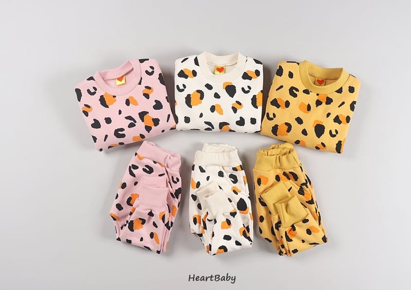 HEARTBABY - Korean Children Fashion - #Kfashion4kids - Leopard Top Bottom Set - 3