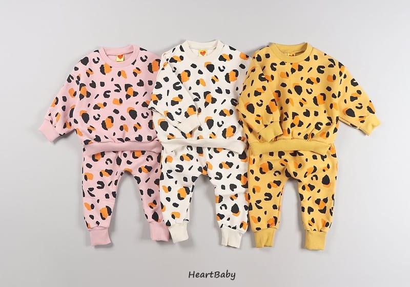 HEARTBABY - Korean Children Fashion - #Kfashion4kids - Leopard Top Bottom Set - 5