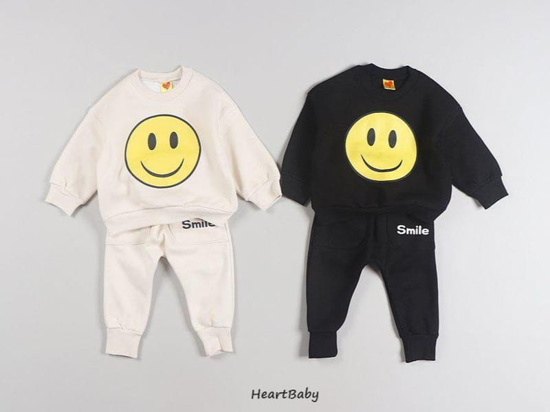 HEARTBABY - Korean Children Fashion - #Kfashion4kids - Smile Top Bottom Set