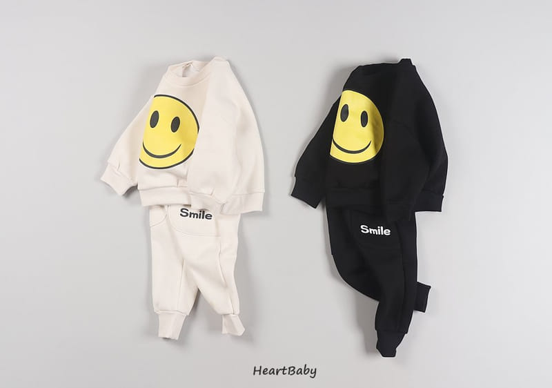 HEARTBABY - Korean Children Fashion - #Kfashion4kids - Smile Top Bottom Set - 2