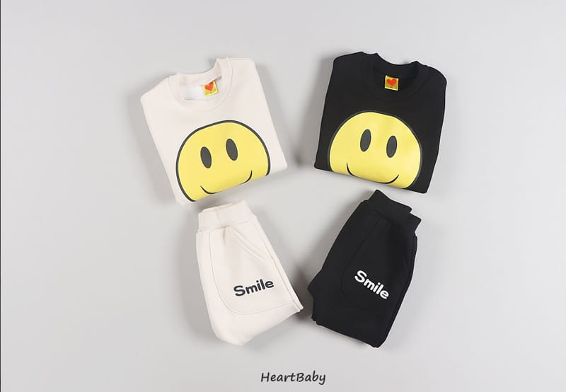 HEARTBABY - Korean Children Fashion - #Kfashion4kids - Smile Top Bottom Set - 4