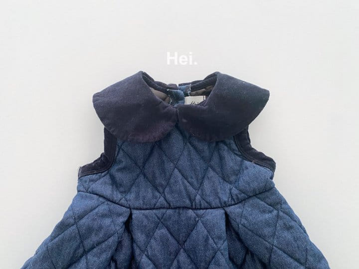 HEI - Korean Children Fashion - #Kfashion4kids - Quilting Denim One-piece