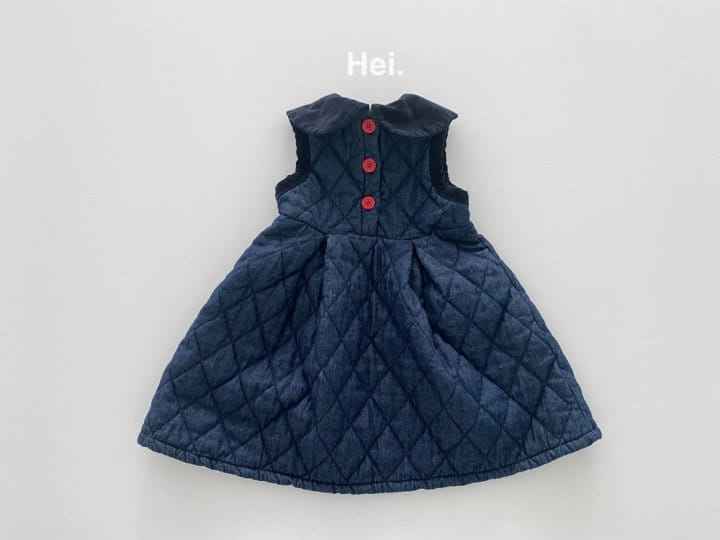 HEI - Korean Children Fashion - #Kfashion4kids - Quilting Denim One-piece - 2