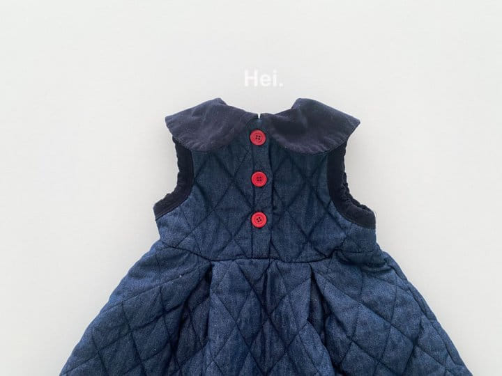 HEI - Korean Children Fashion - #Kfashion4kids - Quilting Denim One-piece - 3