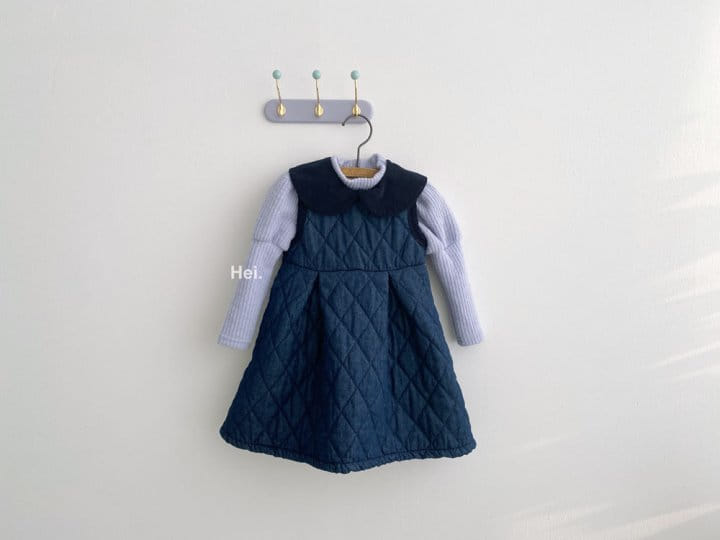 HEI - Korean Children Fashion - #Kfashion4kids - Quilting Denim One-piece - 4