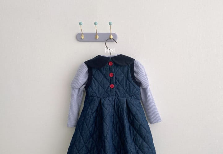 HEI - Korean Children Fashion - #Kfashion4kids - Quilting Denim One-piece - 5