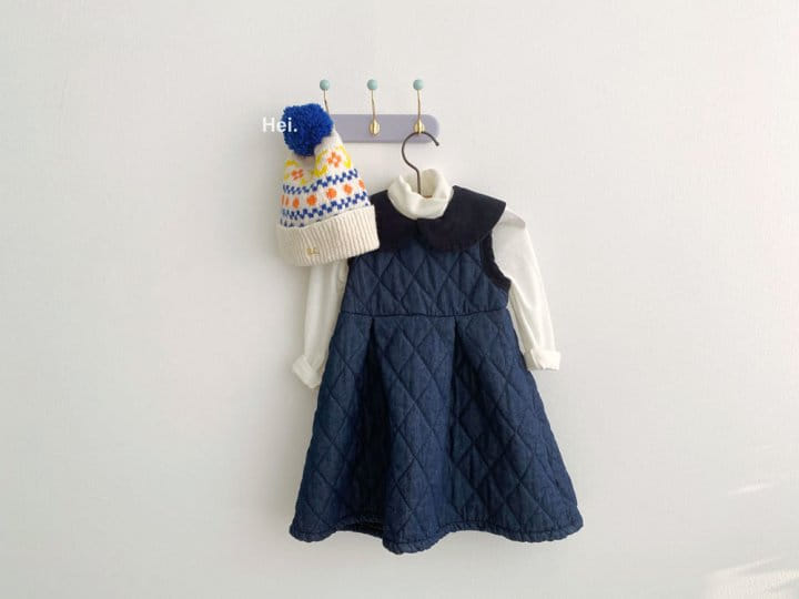 HEI - Korean Children Fashion - #Kfashion4kids - Quilting Denim One-piece - 7