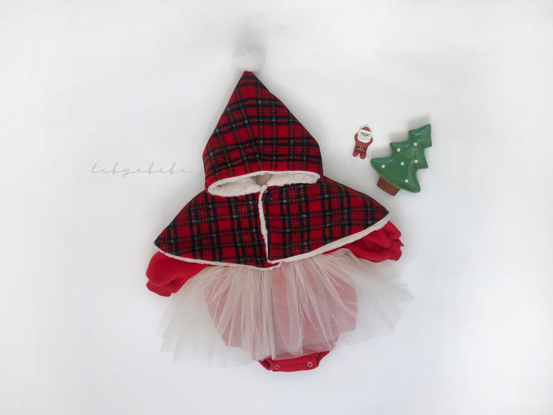 HI BYEBEBE - Korean Children Fashion - #Kfashion4kids - Santa Check Cape Reversible - 4