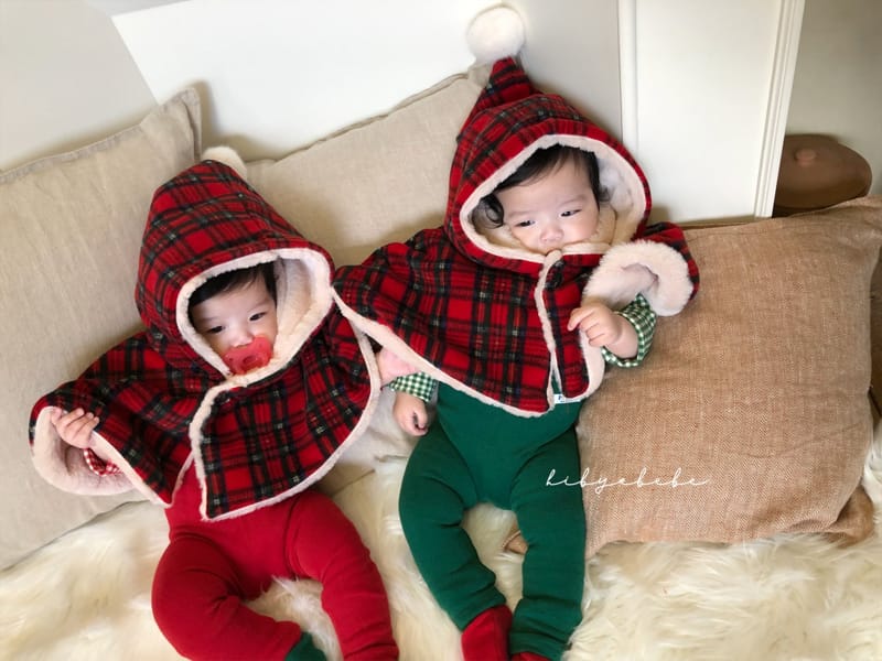 HI BYEBEBE - Korean Children Fashion - #Kfashion4kids - Santa Check Cape Reversible - 5