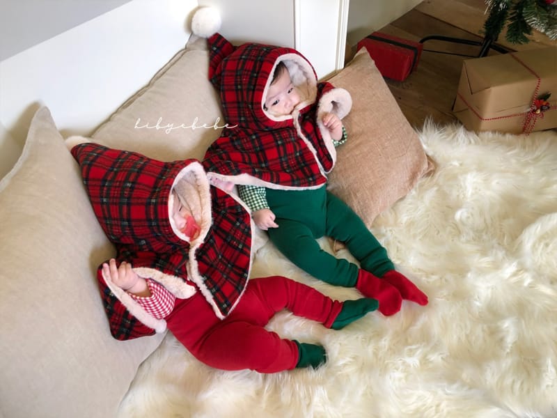 HI BYEBEBE - Korean Children Fashion - #Kfashion4kids - Santa Check Cape Reversible - 6