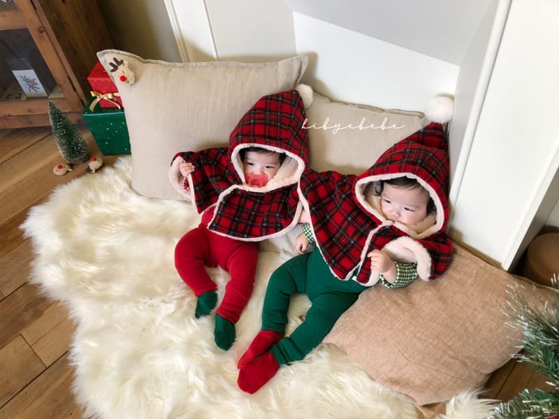 HI BYEBEBE - Korean Children Fashion - #Kfashion4kids - Santa Check Cape Reversible - 7