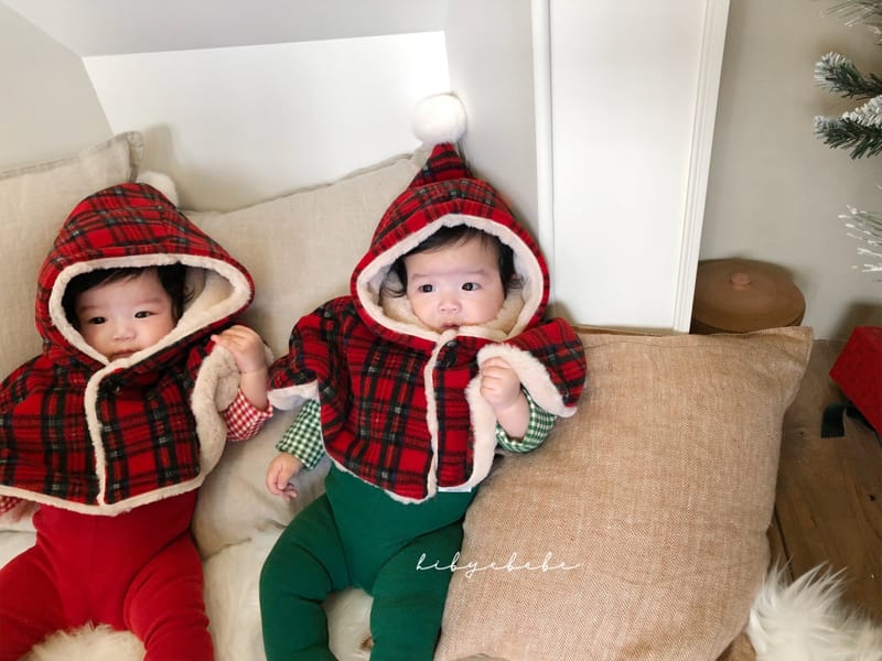 HI BYEBEBE - Korean Children Fashion - #Kfashion4kids - Santa Check Cape Reversible - 8