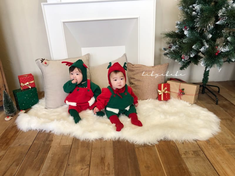 HI BYEBEBE - Korean Children Fashion - #Kfashion4kids - Santa Dungarees Pants - 12