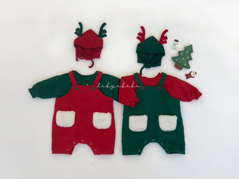 HI BYEBEBE - Korean Children Fashion - #Kfashion4kids - Santa Dungarees Pants - 6