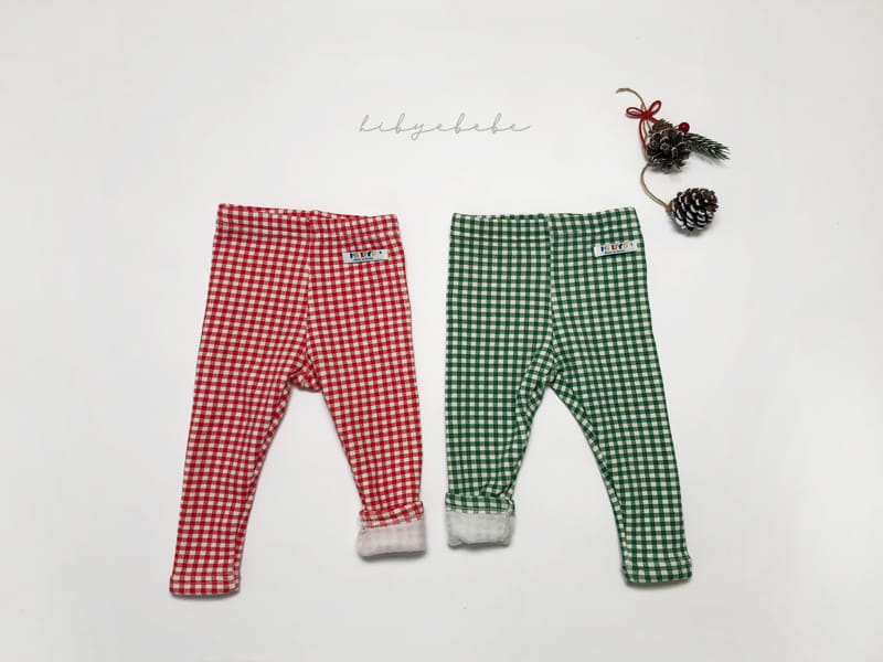 HI BYEBEBE - Korean Children Fashion - #Kfashion4kids - Merry Mink Check Leggings - 4