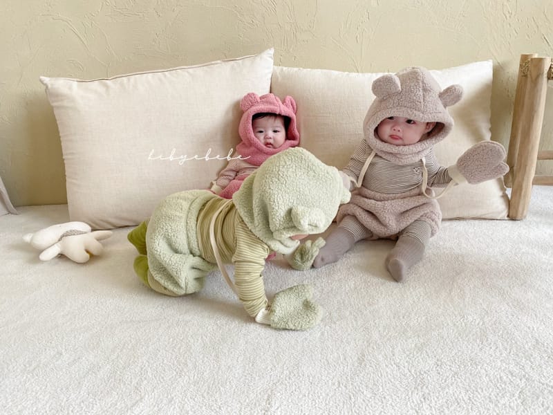 HI BYEBEBE - Korean Children Fashion - #Kfashion4kids - Arctic Baby Three Bear Bloomer Warmer Gloves Set - 2