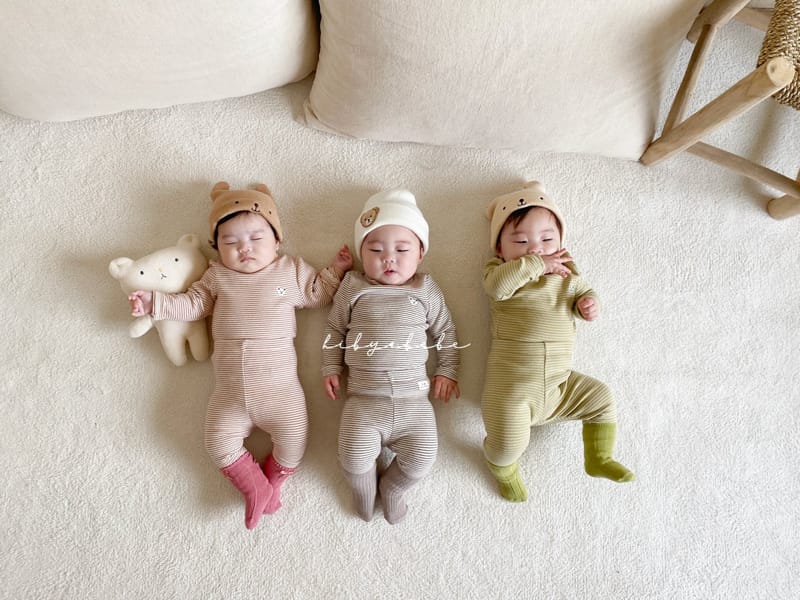 HI BYEBEBE - Korean Children Fashion - #Kfashion4kids - Bear Stripes Half Turtleneck Easywear - 11