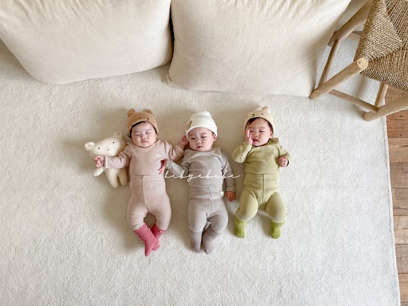 HI BYEBEBE - Korean Children Fashion - #Kfashion4kids - Bear Stripes Half Turtleneck Easywear - 12