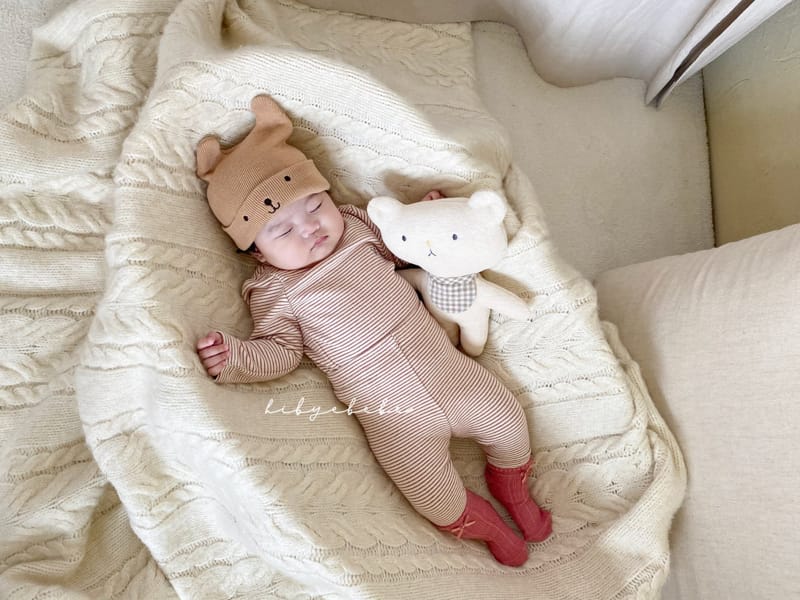 HI BYEBEBE - Korean Children Fashion - #Kfashion4kids - Bear Stripes Half Turtleneck Easywear - 3