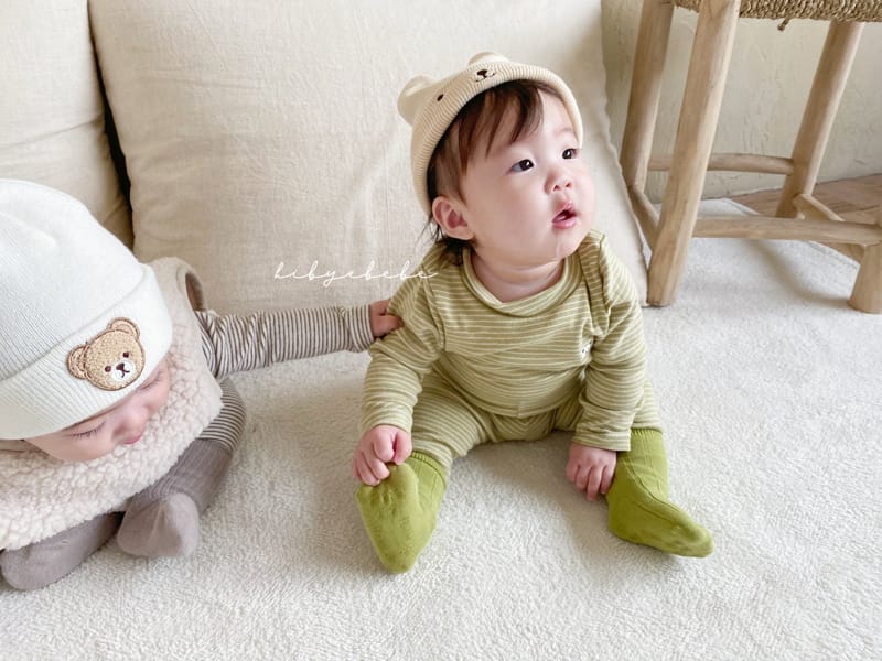 HI BYEBEBE - Korean Children Fashion - #Kfashion4kids - Bear Stripes Half Turtleneck Easywear - 7