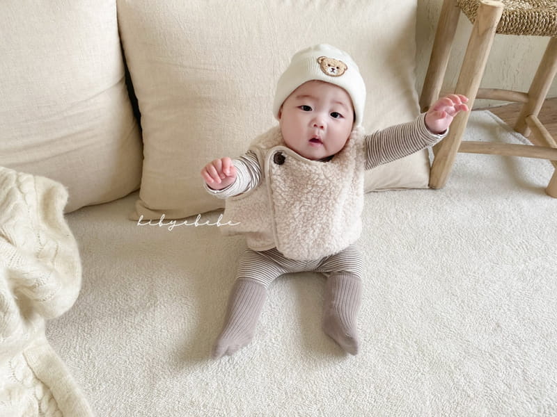 HI BYEBEBE - Korean Children Fashion - #Kfashion4kids - Bear Stripes Half Turtleneck Easywear - 8