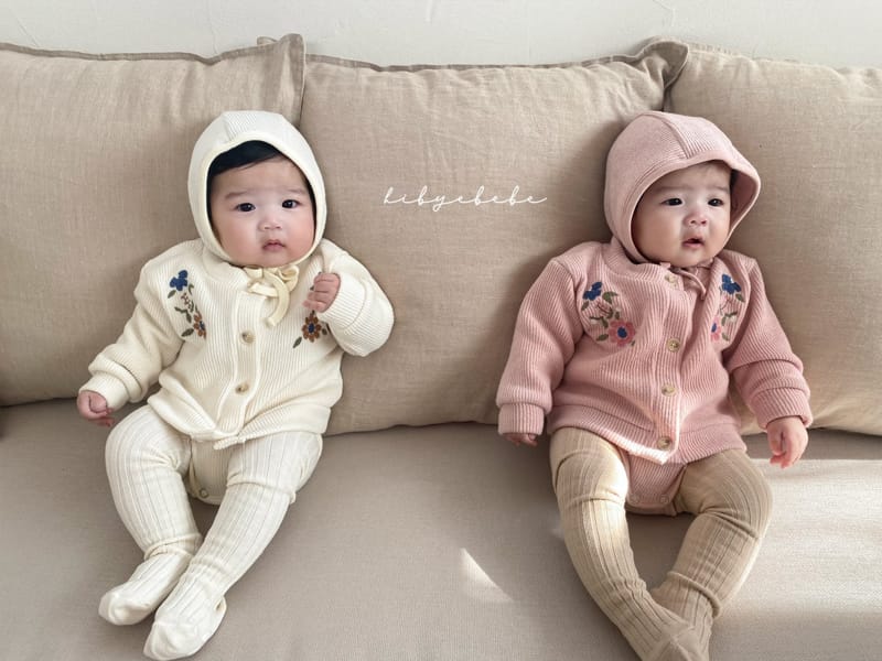 HI BYEBEBE - Korean Children Fashion - #Kfashion4kids - Floral Knit Cardigan Bodysuit Set