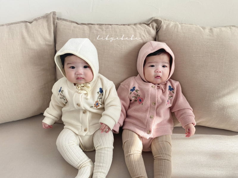 HI BYEBEBE - Korean Children Fashion - #Kfashion4kids - Floral Knit Cardigan Bodysuit Set - 5