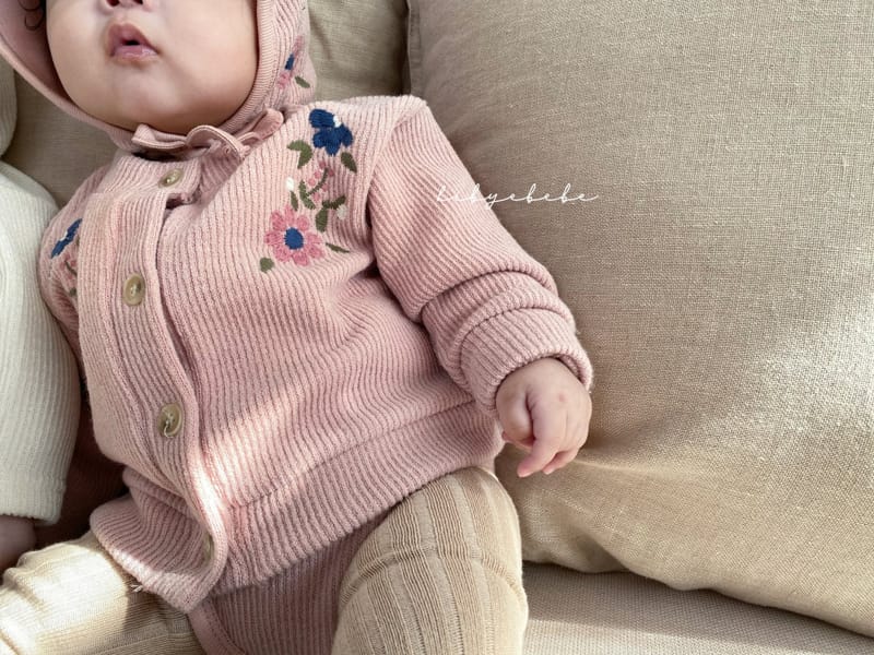 HI BYEBEBE - Korean Children Fashion - #Kfashion4kids - Floral Knit Cardigan Bodysuit Set - 8