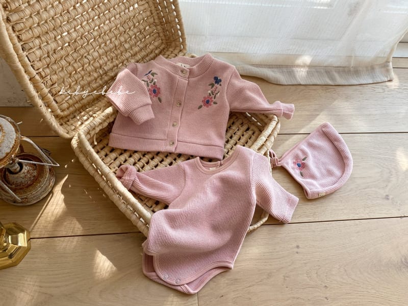 HI BYEBEBE - Korean Children Fashion - #Kfashion4kids - Floral Knit Bonnet - 12