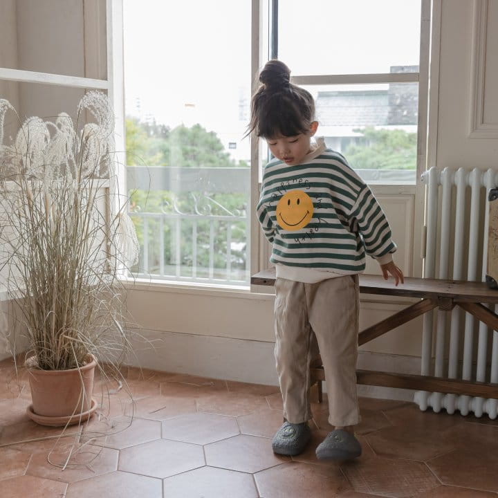 HONEYBEE - Korean Children Fashion - #Kfashion4kids - Stripes Smile Sweatshirt