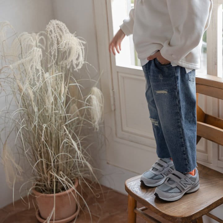 HONEYBEE - Korean Children Fashion - #Kfashion4kids - Denim Vintage Fleece Pants - 2