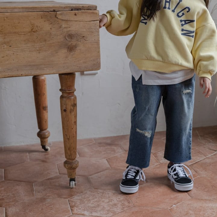 HONEYBEE - Korean Children Fashion - #Kfashion4kids - Denim Vintage Fleece Pants - 5