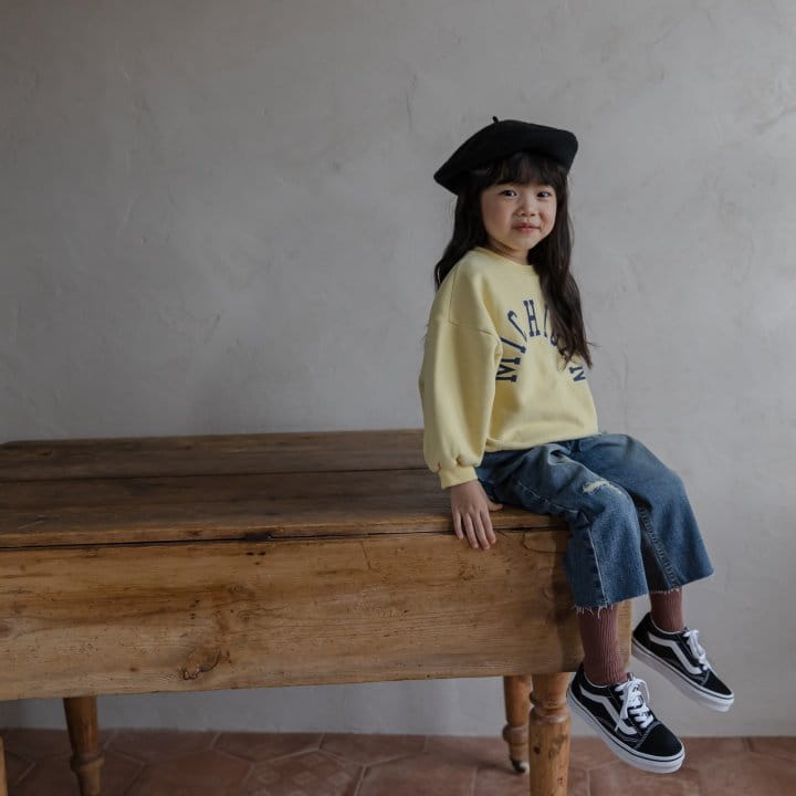 HONEYBEE - Korean Children Fashion - #Kfashion4kids - Denim Vintage Fleece Pants - 9