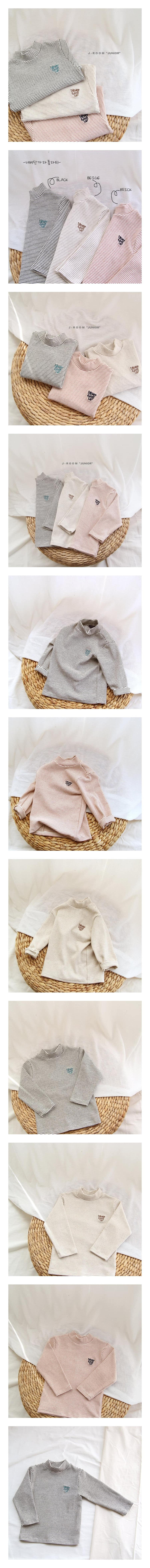J-ROOM - Korean Children Fashion - #Kfashion4kids - Never Stripes Turtleneck Tee