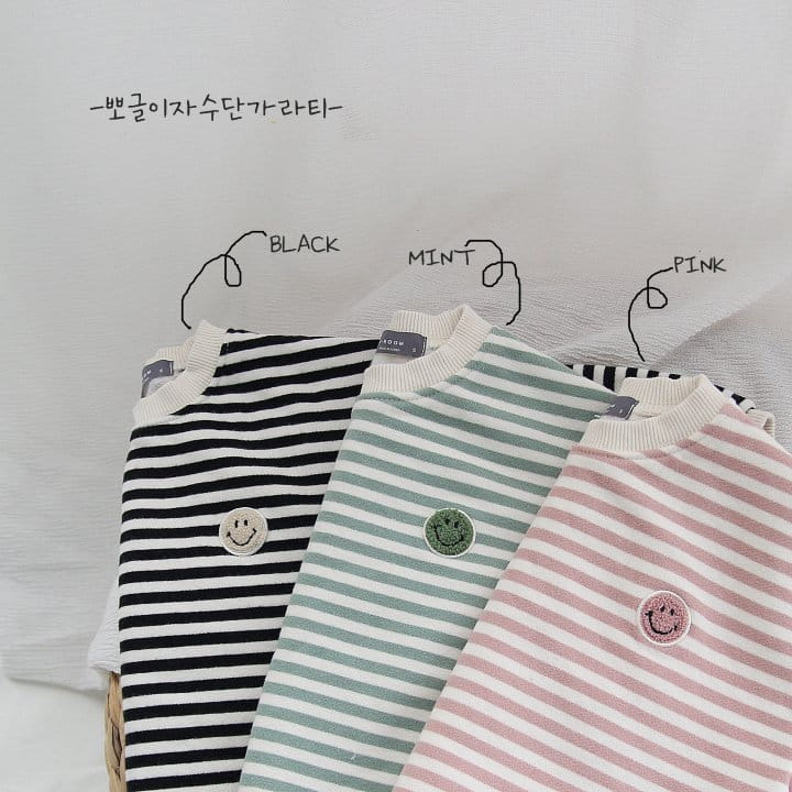 J-ROOM - Korean Children Fashion - #Kfashion4kids - Bboglei Embroidery Stripes Tee